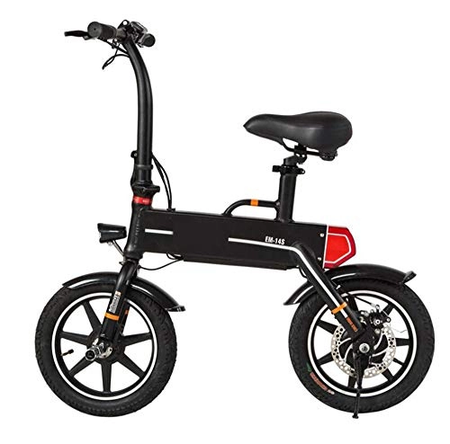 Road Bike : OPRG 14 Inch Electric Bike18650 Large Capacity Battery, 240W Motor Foldable Waterproof One, Black
