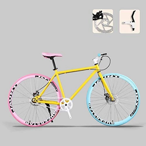Road Bike : PARTAS Advanced Riders, Road Bicycle, 26 Inch Bikes, High Carbon Steel Frame, Road Bicycle Racing, Double Disc Brake, Men's and Women Adult