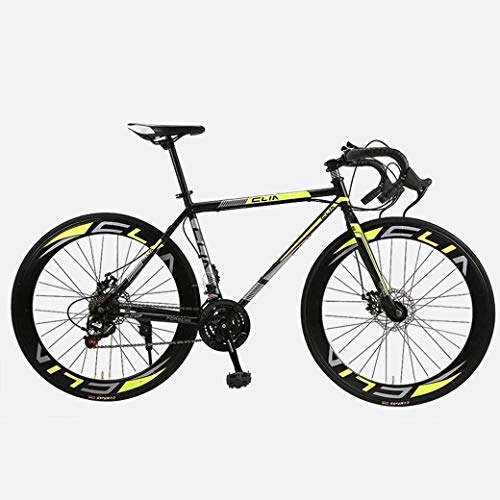 Road Bike : PARTAS Travel Convenience Road Bicycle, 26 Inches 21-Speed Bikes, Double Disc Brake, High Carbon Steel Frame, Road Bicycle Racing, Men's and Women Adult, Color:C3 (Color : C1)