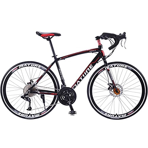 Road Bike : PBTRM 30 Speed Road Bike 700C Wheels, Aluminum Alloy Frame, Front And Rear Disc Brakes, Road Bicycle for Men Womens Adult, Suitable for Height 158Cm-185Cm