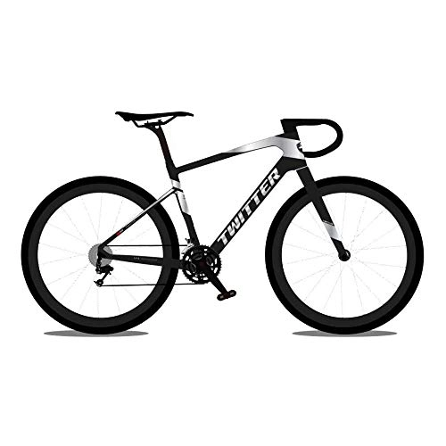 Road Bike : peipei Carbon fiber road bike 700c bicycle competitor 22s disc brake through axle F12*100mm R12*142mm 40c tire off-road cross country bike-Shame Rival22S BlkTit_45cm (160cm-170cm)_twenty two