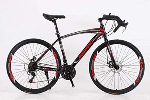 Road Bike : peipei Carbon steel road bicycle 700C road bicycle male and female students adult road racing bicycle 21 / 24 / 27 / 30 variable speed bicycle-Style 4_700C(165-185cm)_21