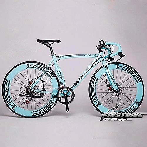Road Bike : peipei Road bike 48cm 51cm 54cm frame 700C X 70mm bicycle variable speed road bike disc brake road bike-Blue_54CM