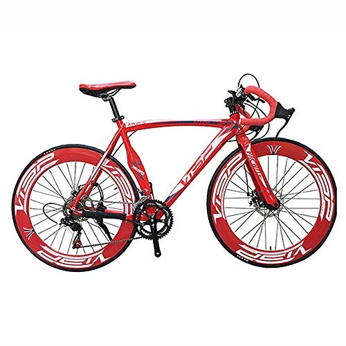 Road Bike : peipei Road bike 48cm 51cm 54cm frame 700C X 70mm bicycle variable speed road bike disc brake road bike-Red_51CM