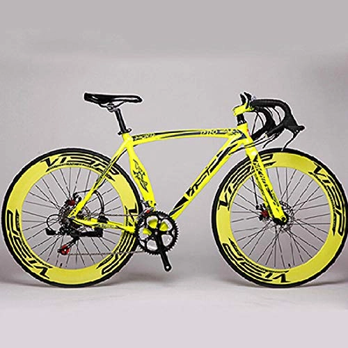 Road Bike : peipei Road bike 48cm 51cm 54cm frame 700C X 70mm bicycle variable speed road bike disc brake road bike-Yellow_48CM