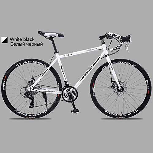 Road Bike : peipei ultra light road bike 21 / 27 / 30 variable speed double disc brake Aluminum alloy frame adult student bicycle road bicycle-21 speed WB_Spain