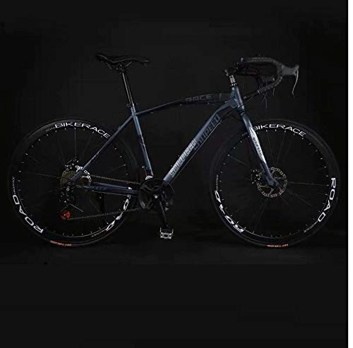 Road Bike : PengYuCheng Adult road bike live flying bicycle male and female students bend bicycle speed bicycle solid tire damping net mountain bike q10