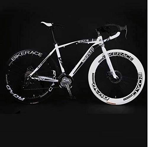 Road Bike : PengYuCheng Adult road bike live flying bicycle male and female students bend bicycle speed bicycle solid tire damping net mountain bike q11