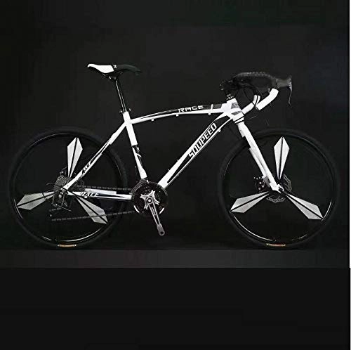 Road Bike : PengYuCheng Adult road bike live flying bicycles male and female students bend bicycle speed bicycle solid tire damping net mountain bike q8