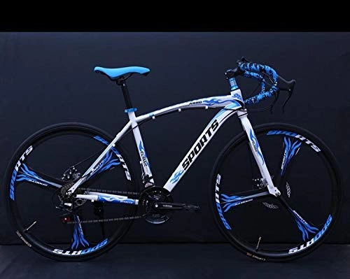 Road Bike : PengYuCheng Speed bicycle 21 speed men and women bicycle alloy knife ring. 40 ring road racing bicycle double disc brakes adult speed student car q12