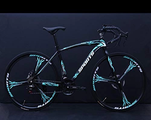 Road Bike : PengYuCheng Speed bicycle 21 speed men and women bicycle alloy knife ring. 40 ring road racing bicycle double disc brakes adult speed student car q13