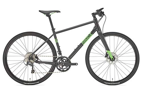 Road Bike : Pinnacle Neon 4 2019 Hybrid Bike Bicycle 20 Speed Disc Brake 700c Wheels Black