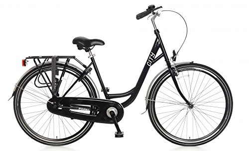 Road Bike : POPAL City 28 Inch 49 cm Woman Coaster Brake Black