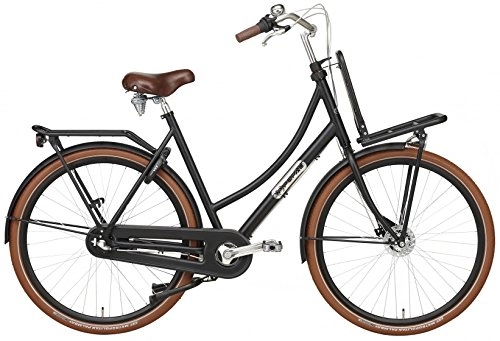 Road Bike : POPAL Daily Dutch Prestige 28 Inch 57 cm Woman 3SP Roller brakes Matte black