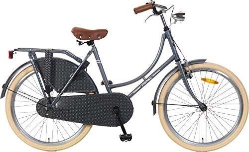 Road Bike : POPAL Omafiets 24 Inch 42 cm Girls Coaster Brake Grey
