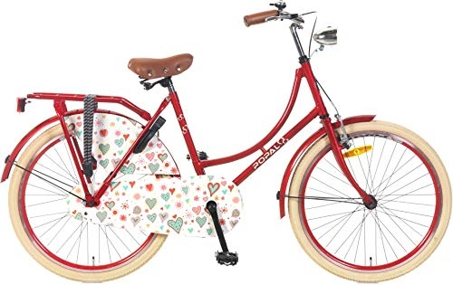 Road Bike : POPAL Omafiets 24 Inch 42 cm Girls Coaster Brake Red