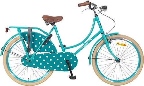 Road Bike : POPAL Omafiets 24 Inch 42 cm Girls Coaster Brake Turquoise
