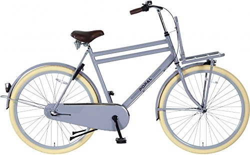 Road Bike : POPAL Urban Basic 28 Inch 57 cm Men 3SP Coaster Brake Grey