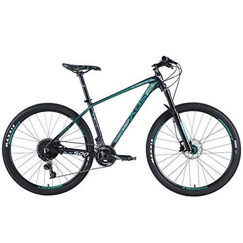 Road Bike : POTHUNTER XDS Road Bike CQ500 Mountain Bike Shift Adult Off-road Carbon Fiber Bicycle, ProfessionalEdition-Green15.5" 11Speed-Wheeldiameter27.5
