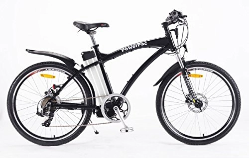 Road Bike : Powerpac Mountain Bike 28 InchPedelec Electric Bicycle Hydraulic Disc Brakes + Battery Li-Ion 36V 16Ah 576Wh 2017