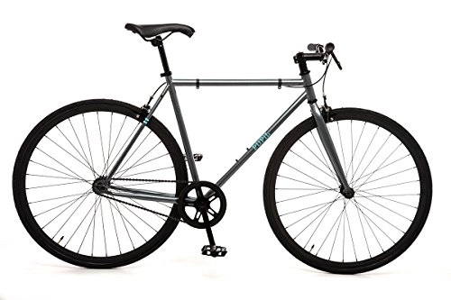 Road Bike : PUPiL Brand New Single Speed Bike Bicycle Cycles Fixie Fix Gear Flip-Flop Hub 700C (Grey, 54cm 5ft 5" - 5ft 10")