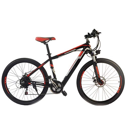 Road Bike : PXQ 26 inch Folding E-bike 36V 250W Electric Mountain Bike Citybike with Dual Disc Brakes and Shock Absorber Fork, 21 Speeds Commuter Bicycle, Red
