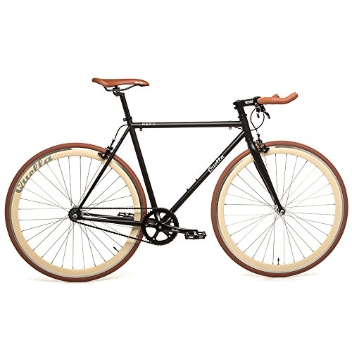 Road Bike : Quella Nero Cappuccino (54cm) Fixie Fixed Gear Single Speed Commuter Bicycle