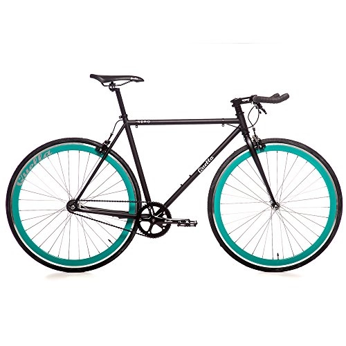 Road Bike : Quella Nero Turquoise (51cm) Fixie Fixed Gear Single Speed Commuter Bicycle