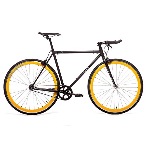 Road Bike : Quella Nero Yellow (54cm) Fixie Fixed Gear Single Speed Commuter Bicycle
