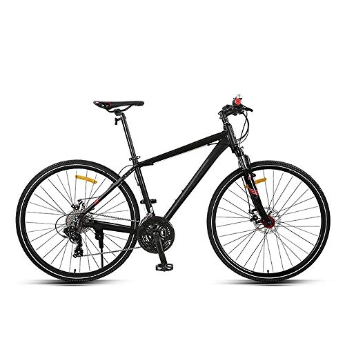 Road Bike : QuXiaoMo Road Bike, Unisex, Ultra-light, Straight-handle Variable Speed Dual-disc Bike, 27-speed, 700c Wheels Commute