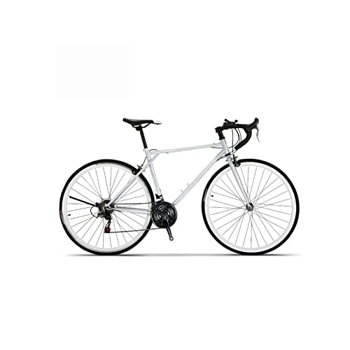 Road Bike : QYTECzxc Mens Bicycle Road Bicycle Retro Cross-Country Sports Car 21-Speed Bent Handlebar Male and Female Student (Color : White)