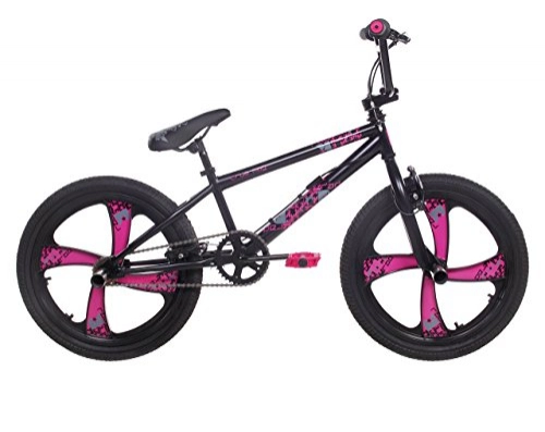 Road Bike : RAD Cruz Mag, Girls Bmx Bike, 20 Inch Wheel, Charcoal Black / Pink