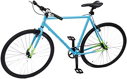 Road Bike : Retrospec Bicycles AMOK V2 CycloCross Convertible Single-Speed / Commuter Bike with Chromoly Frame, Hi-Vis Blue, 58cm / Large