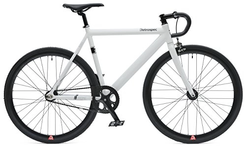 Road Bike : Retrospec Bicycles Drome Track Urban Commuter Bike Fixed-Gear / Single-Speed with Sealed Bearing Hubs, White, 58cm / Large