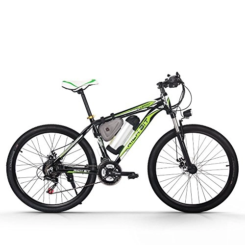 Road Bike : RICHBIT Electric Bike 250W Motor High Performance Lithium-ion Battery Alluminum Frame Mountain Bicycle Cross Country For Unisex Black-Green