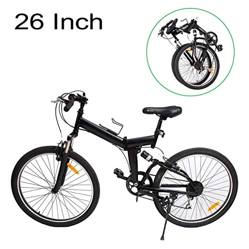 Road Bike : Ridgeyard MountaiNetseller 26" 7 Speed Foldable City Mountain Bike Bicycles School Sports Shimano (Black)