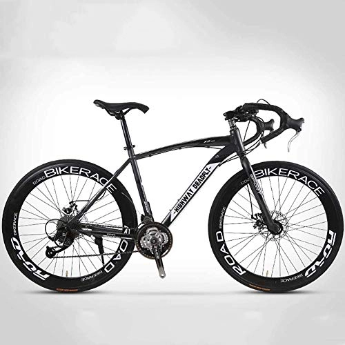 Road Bike : Road Bicycles, 27-Speed 26 Inch Bikes, Double Disc Brake, High Carbon Steel Frame, Road Bicycle Racing, Men's And Women Adult-Only