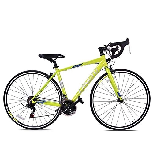 Road Bike : Road Bike, 21 Speed Adult Road Bicycle, Double V Brake 700C Wheels Racing Bicycle, Lightweight Aluminium Men Women Road Bike, Yellow