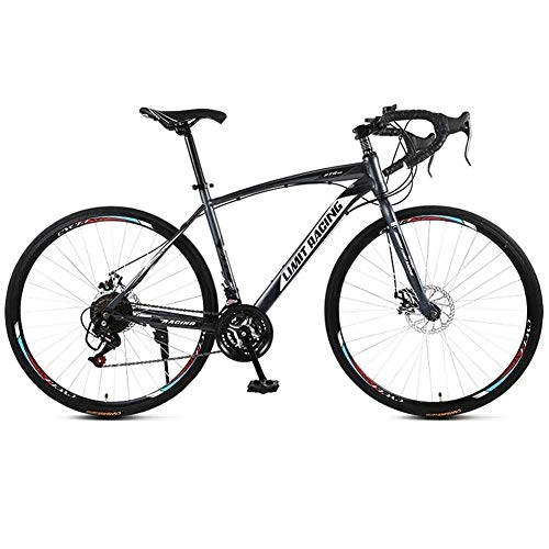Road Bike : Road Bike, 21-Speed Transmission-Carbon Steel Frame-Double Disc Brake-26-Inch Adult Bicycle Suitable For Adult Men And Women With A Height Of 160-185cm