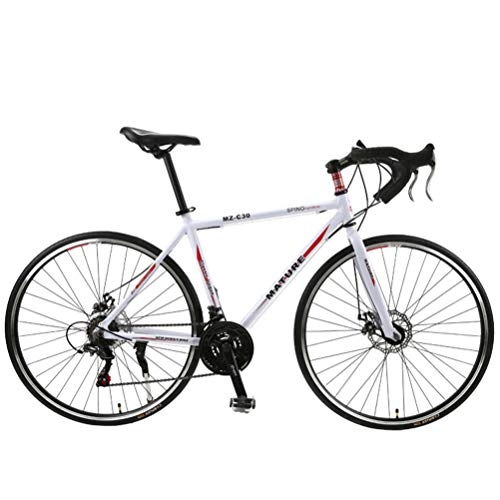 Road Bike : Road Bike, 27 Speed Dual Disc Brake Road Bicycle, 26.8 Inch Bicycle Comfort Bike, 700C Wheels Aluminum Alloy, City Utility Bike, Adult Ladies Men Unisex, White Red