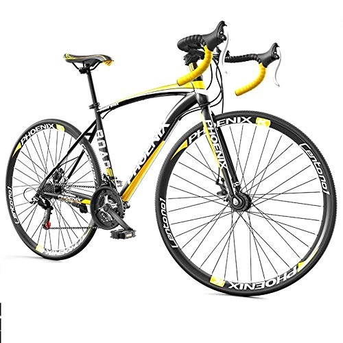 Road Bike : Road Bike, 700c Racing Bike 27 Inch-High Carbon Steel Frame 21-Speed Group Shift And Dual Disc Brakes Suitable For Adult Men And Women