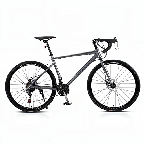 Road Bike : Road Bike 700c Racing Bike City Commuter Bicycle With 14 Speeds Shifting Dual Disc Brakes (silver Grey)