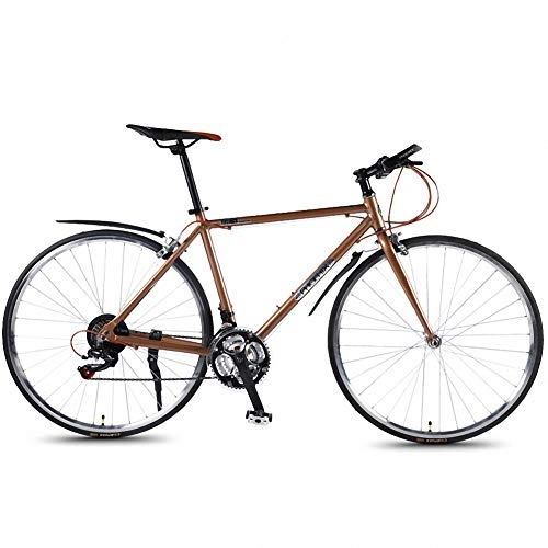 Road Bike : Road Bike Adult Children Convenient Ultra-light Leisure Bicycle Suitable for City Commuting To Work, Brown