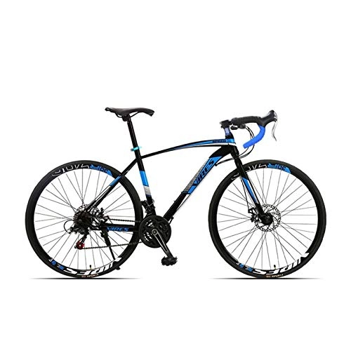 Road Bike : Road Bike Bicycle 21 / 27 / 30 Speed Bend City Shift Adult Suitable for A Variety of Road Conditions (Color : Black blue, Size : 27 speed)