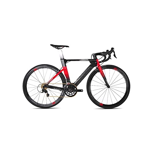 Road Bike : Road Bike Road Bike Full Carbon Fiber Bicycle 22 Speed Adult Male Female Cycling Racing Bicycle Aerodynamics Frame Carbon Rim (Color : Red Size : 48cm(160cm-175cm)) (Red 52cm(170cm)
