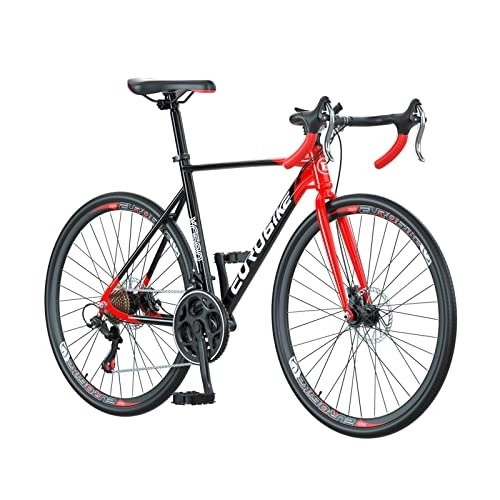 Road Bike : Road Bikes, XC550 / XC580, 700C, Steel Frame Road Bicycle, Dual Disc Brake, 21speeds Road Bike (LZ-XC580 Red)