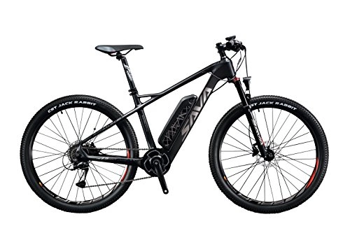 Road Bike : SAVA EMTB Knight 6.0 M30009S Carbon ultra-light E-Mountainbike 27.5 with Shimano Acera M3000 9 derailleur and Removable 36V SAMSUNG Li-Ion Battery