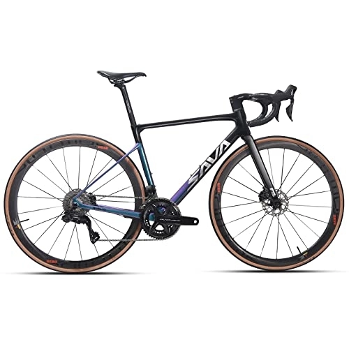 Road Bike : SAVADECK Carbon Disc Brake Road Bike, Phantom9.0 Ultralight Full Carbon bicycle with Shimano Dura Ace Di2 24 Speed Electric Groupset, 700C Carbon Wheels, Integrate Handlebar Internal Cable Route
