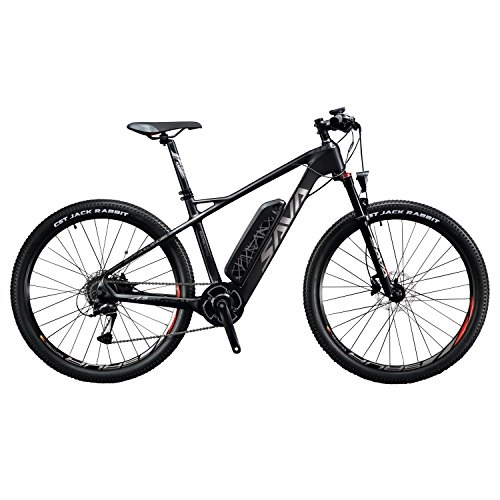 Road Bike : SAVADECK Carbon Fiber Electric Mountain Bike 27.5 inch e-bike Pedal-assist MTB Pedelec Bicycle with Shimano 9 Speed and Removable 36V / 14Ah SAMSUNG Li-ion Battery (Black Grey)