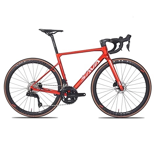 Road Bike : SAVADECK Carbon Road bike, Phantom5.0 Lightweight full carbon Road Bicycle with Integrated Handlebar internal cable 700C Wheels with Shimano 105 Di2 R7170 24 Speeds Electric Shifting Bicycle